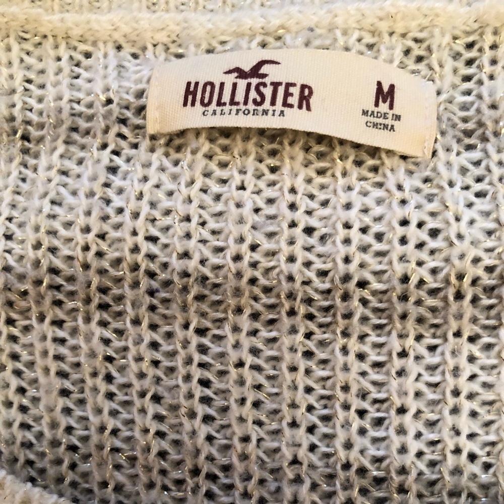 Women’s Cream / Gold Hollister Sweater Size M - Picture 6 of 6